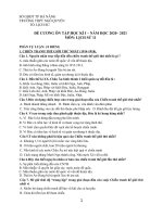 ĐỀ CƯƠNG MÔN LỊCH SỬ 11 HỌC KÌ I (2020-2021)