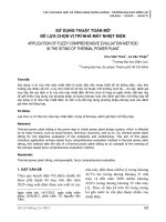 SỬ DỤNG THUẬT TOÁN MỜ ĐỂ LỰA CHỌN VỊ TRÍ NHÀ MÁY NHIỆT ĐIỆN