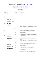 Phân phối chương trình giảm tải môn tiếng Anh 9 mới học kì 2 năm 2019 - 2020