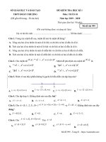 Đề thi học kì 1 môn Toán lớp 10 năm 2019 – 2020 THPT Đoàn Thượng | Toán học, Lớp 10 - Ôn Luyện