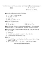 Đề thi học kì 1 môn Toán lớp 6 năm 2018 - 2019 THPT Marie Curie | Toán học, Lớp 6 - Ôn Luyện