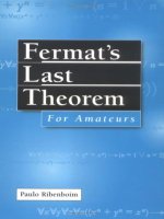 chứng minh định lý lớn fermat fermat’s last theorem for amateurs fermat’s last theorem a genetic introduction to algebraic number theory
