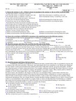 Đề thi học kì 1 môn Tiếng Anh 11 năm 2020-2021 có đáp án - Trường THPT Trần Phú (Khối cơ bản)