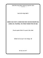 Nâng cao chất lượng đội ngũ cán bộ nguồn địa chính xã, phường, thị trấn thành phố Hà nội
