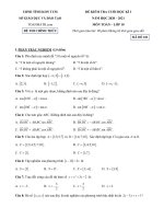 Đề thi học kì 1 môn Toán 10 năm 2020-2021 - Sở GD&ĐT Kon Tum