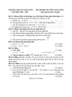 Đề thi học kì 1 môn Toán lớp 6 năm 2018 - 2019 THPT Lê Ngọc Hân | Toán học, Lớp 6 - Ôn Luyện