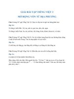 Giải bài tập Tiếng Việt 3 Mở rộng vốn từ Địa phương
