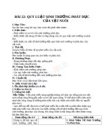 Giáo án Công nghệ 10 bài 22 Quy luật sinh trưởng phát triển của vật nuôi | Lớp 10, Công Nghệ - Ôn Luyện