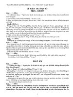 Đề thi học kì 1 môn GDCD lớp 7 THCS Quang Trung 2018 - 2019 | Giáo dục công dân, Lớp 7 - Ôn Luyện