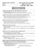 Đề cương ôn tập học kì 1 môn Lý lớp 6 THCS Tân Bình chọn lọc | Vật lý, Lớp 6 - Ôn Luyện