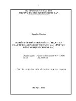 Nghiên cứu phát triển đầu tư trực tiếp của các doanh nghiệp Việt Nam vào lĩnh vực công nghiệp ở CHDCND Lào