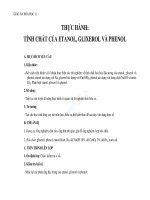 Giáo án Hóa học 11 bài 43 Thực hành tính chất hóa học của Etanol, Glixerol và Phenol | Lớp 11, Hóa học - Ôn Luyện