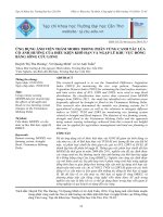 Ứng dụng ảnh viễn thám modis trong phân vùng canh tác lúa có ảnh hưởng của điều kiện khô hạn và ngập lũ khu vực Đồng bằng sông Cửu Long