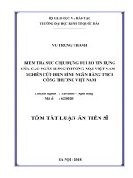 Kiểm tra sức chịu đựng rủi ro tín dụng của các ngân hàng thương mại Việt Nam - Nghiên cứu điển hình Ngân hàng TMCP Công thương Việt Nam