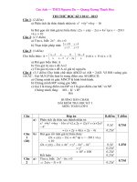 Toán 8 Đề thi học kì 1 Thi thu hoc ki I co dap an