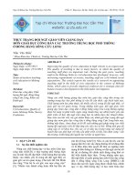 THỰC TRẠNG ĐỘI NGŨ GIÁO VIÊN GIẢNG DẠY MÔN GIÁO DỤC CÔNG DÂN CÁC TRƯỜNG TRUNG HỌC PHỔ THÔNG Ở ĐỒNG BẰNG SÔNG CỬU LONG