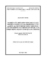 Nghiên cứu biến đổi nồng độ và giá trị tiên lượng của hs troponin t, NT proBNP, hs CRP ở bệnh nhân nhồi máu cơ tim không ST chênh lên được can thiệp động mạch vành qua da thì đầu 