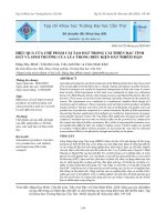 Hiệu quả của chế phẩm cải tạo đất trong cải thiện đặc tính đất và sinh trưởng của lúa trong điều kiện đất nhiễm mặn