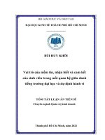 Vai trò của niềm tin, nhận biết và cam kết của sinh viên trong mối quan hệ giữa danh tiếng trường đại học và dự định hành vi TT 