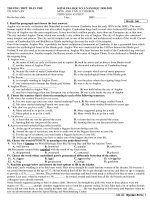 Đề thi học kì 1 môn Tiếng Anh 11 năm 2020-2021 có đáp án - Trường THPT Trần Phú (Chương trình Thí điểm)