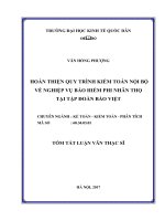 Hoàn thiện quy trình kiểm toán nội bộ về nghiệp vụ bảo hiểm phi nhân thọ tại Tập đoàn Bảo Việt