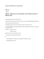 NỘI DUNG BÀI HỌC MÔN LỊCH SỬ 8 - TUẦN 25