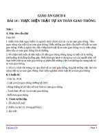 Giáo án GDCD 6 bài 14 Thực hiện trật tự an toàn giao thông | GDCD, Lớp 6 - Ôn Luyện