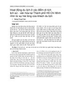 Hoạt động du lịch ở các điểm di tích lịch sử - văn hóa tại Thành phố Hồ Chí Minh nhìn từ sự hài lòng của khách du lịch