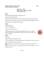 2 Đề thi học kì 1 môn Vật lý lớp 6 THCS Cần Thạnh có đáp án | Vật lý, Lớp 6 - Ôn Luyện