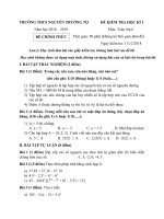 Đề thi học kì 1 môn Toán lớp 6 năm 2018 - 2019 THCS Nguyễn Trường Tộ | Toán học, Lớp 6 - Ôn Luyện