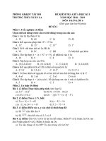 Đề thi học kì 1 môn Toán lớp 6 năm 2018 - 2019 THCS Xuân La | Toán học, Lớp 6 - Ôn Luyện