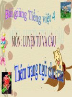 bài Luyện từ và câu - Thêm trạng ngữ cho câu | Ngữ văn, Lớp 4 - Ôn Luyện