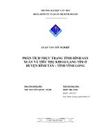 Phân tích thực trạng tình hình sản xuất và tiêu thụ khoai lang tím ở huyện bình tân   tỉnh vĩnh long 