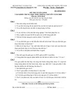 De thi vao lop 10 Chuyen Sinh - DHSP Ha Noi_2008-2009