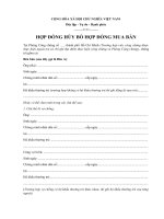 Mẫu hợp đồng hủy bỏ hợp đồng mua bán.