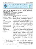 Ảnh hưởng của nhiệt độ và độ mặn lên sự phân bổ năng lượng ở cá lóc (Channa striata)