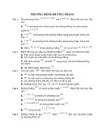 Câu hỏi trắc nghiệm phương trình đường thẳng | Toán học, Lớp 10 - Ôn Luyện