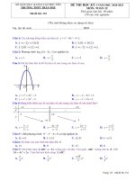 Đề thi học kì 1 môn Toán 12 năm 2020-2021 có đáp án - Trường THPT Trần Phú