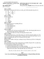 Đề thi học kì 2 môn Hóa lớp 8 quận 6 có đáp án | Hóa học, Lớp 8 - Ôn Luyện