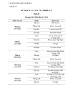 KẾ HOẠCH DẠY QUA INTERNET TUẦN 26 ĐẾN TUẦN 27  KHỐI 1