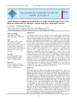 THỰC TRẠNG VÀ HIỆU QUẢ KINH TẾ CÁC KIỂU SỬ DỤNG ĐẤT TẠI VÙNG ĐỆM XÃ MINH THUẬN, HUYỆN U MINH THƯỢNG, TỈNH KIÊN GIANG