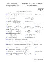 Đề thi học kì 1 môn Toán lớp 10 chuyên Lê Quý Đôn - Mã đề 106 | Toán học, Lớp 10 - Ôn Luyện