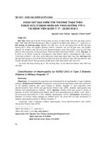 Khảo sát đặc điểm tổn thương thận theo KDIGO 2012 ở bệnh nhân đái tháo đường týp 2 tại Bệnh viện Quân y 17 - Quân khu 5