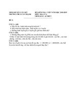 Đề thi học kì 1 môn Địa lớp 6 THCS Cần Thạnh có lời giải hay | Địa lý, Lớp 6 - Ôn Luyện