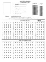 Phiếu trả lời trắc nghiệm bài thi KHTN - KHXH | Toán học, Lớp 7 - Ôn Luyện