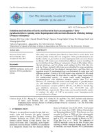 Ảnh hưởng của vi khuẩn lactic bổ sung vào thức ăn lên khả năng kháng bệnh hoại tử gan tụy cấp tính trên tôm thẻ chân trắng (Litopenaeus vannamei)