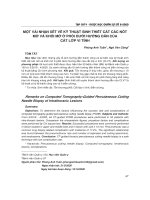 Một vài nhận xét về kỹ thuật sinh thiết cắt các nốt mờ và khối mờ ở phổi dưới hướng dẫn của cắt lớp vi tính