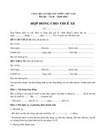 Mẫu hợp đồng thuê xe