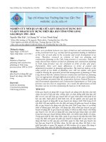 NGHIÊN CỨU MỐI QUAN HỆ GIỮA QUY HOẠCH SỬ DỤNG ĐẤT VÀ QUY HOẠCH XÂY DỰNG TRÊN ĐỊA BÀN TỈNH VĨNH LONG GIAI ĐOẠN 1993 - 2010