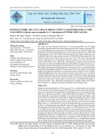 Đánh giá hiệu quả của hoạt động ương và kinh doanh cá trê lai giống (Clarias macrocephalus x C. Gariepinus) ở tỉnh Tiền Giang